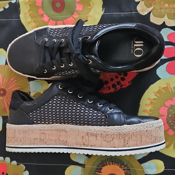 Jennifer Lopez Shoes - JLO Black and Tan Women's Sneakers Size 10